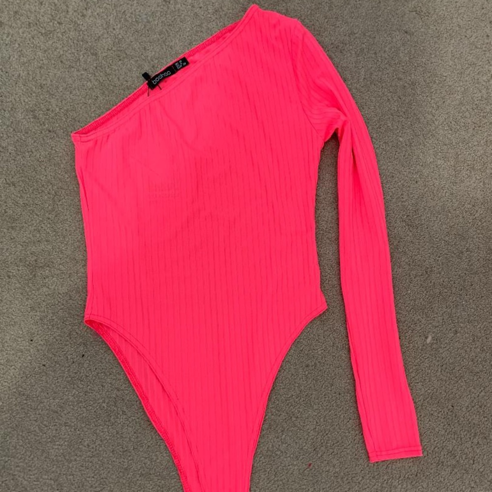 Boohoo neon pink bodysuit